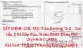 ĐẤT CHÍNH CHỦ Mặt Tiền Đường Tổ 1 - Tân Lập 2 Xã Cây Gáo, Huyện Trảng Bom, Tỉnh Đồng Nai